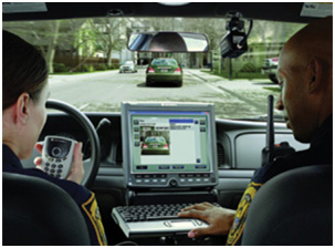 Automatic license plate recognition software running on car-mounted Panasonic Toughbook