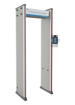 Metal detector & security gate with no-contact temperature measurement